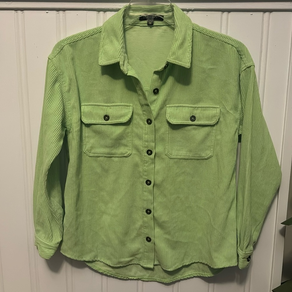 Neon Green Shacket by Velvet Heart - Size XS